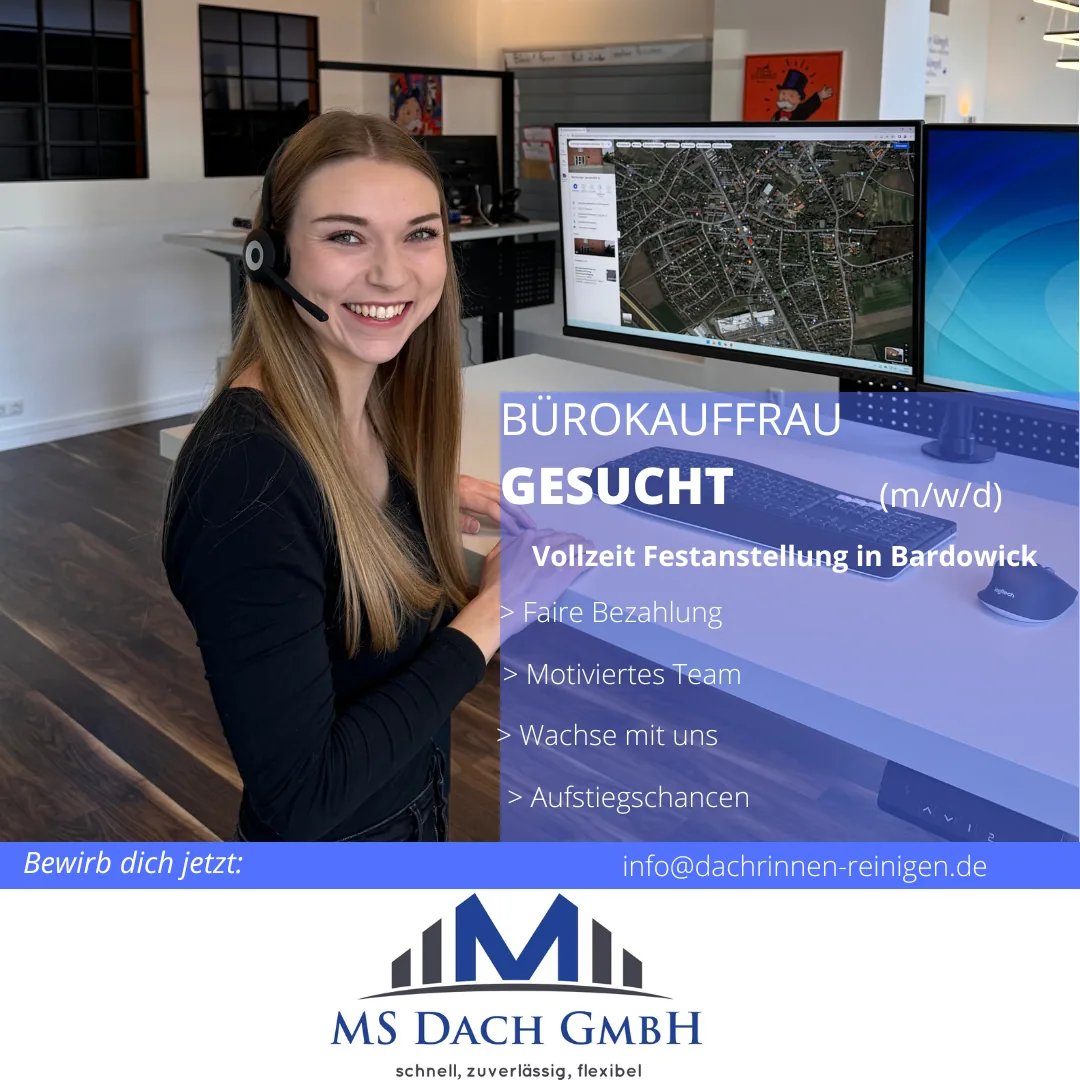 Stellenanzeige Bürokauffrau (m/w/d) bei MS Dach
